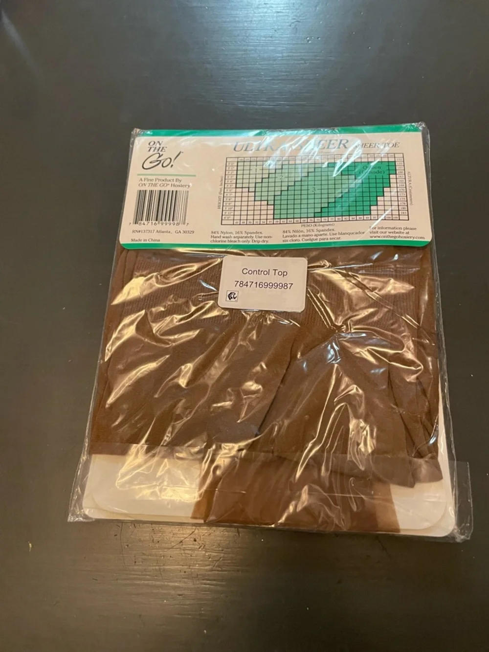 On the go Ultra Sheer Control Top Coffee ultra transparent queen